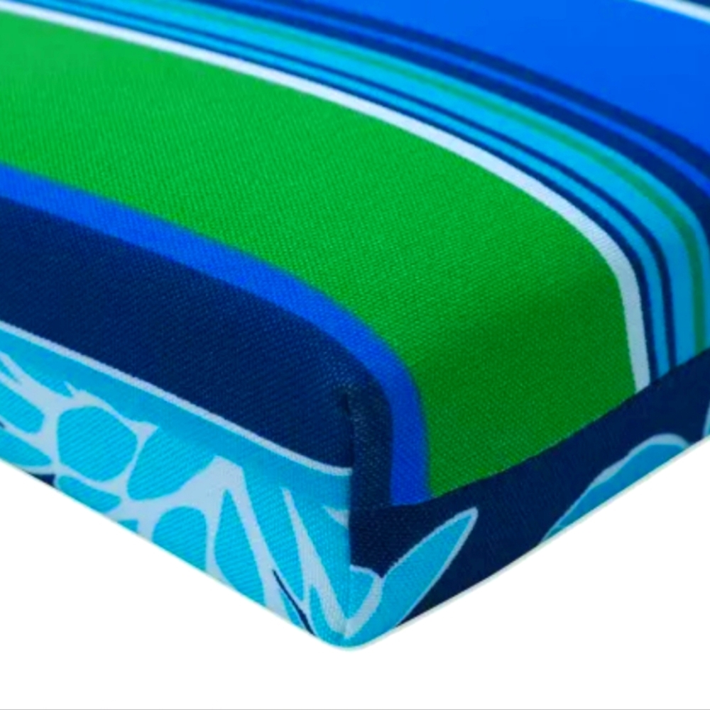 2pk Pillow Perfect Square Chair Pads NWOT Spring Bling / Sea Island Stripe Blue - Picture 4 of 10